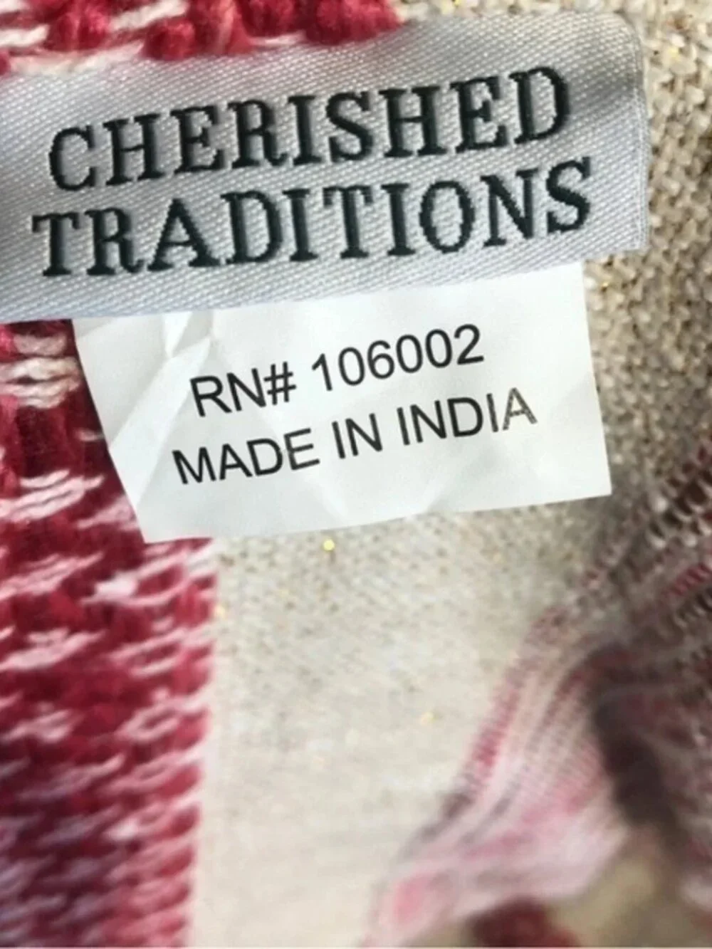 Cherished Traditions tasseled ivory throw